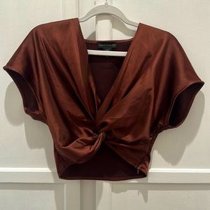 House of Harlow, brown chocolate, silky blouse top